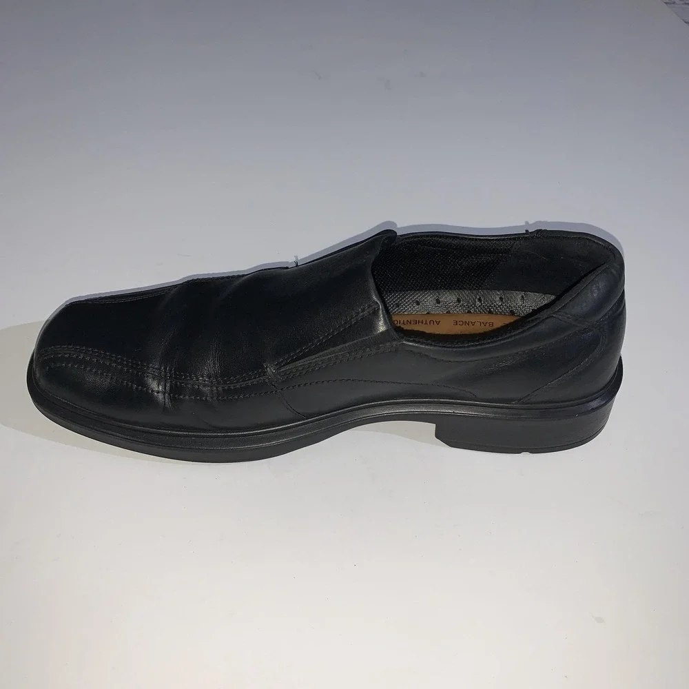 ECCO Shoes Mens Size 9.5 Black Leather Slip On Loafers Square Toe Dress EU 43